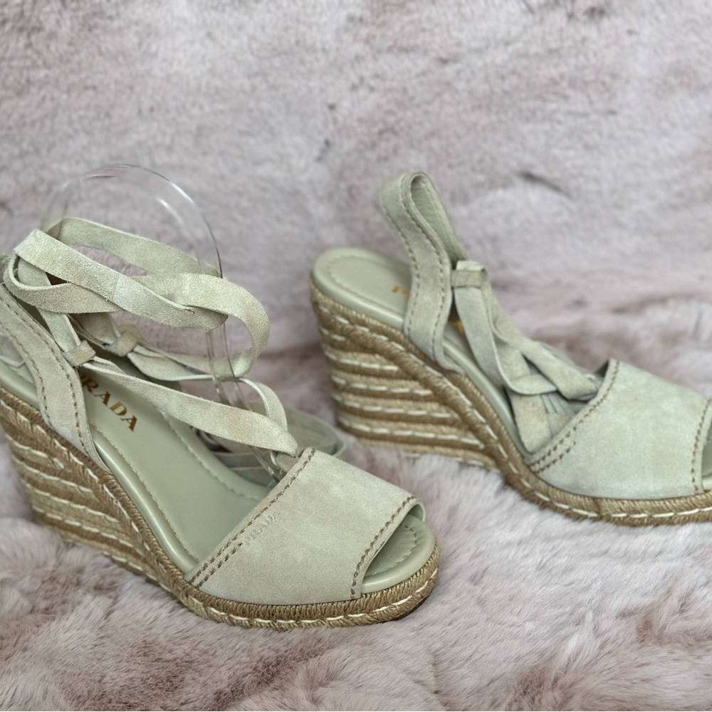 PRADA LEATHER ESPADRILLES